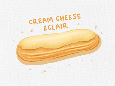 Cream Cheese Eclair design dessert digital art digital illustration digital painting drawing food food illustration illustration illustration art