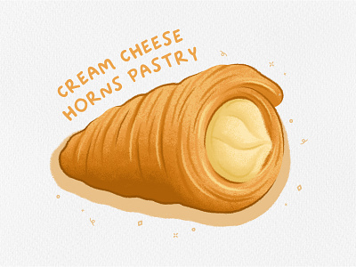 Cream Cheese Horns Pastry design dessert digital art digital illustration digital painting drawing food food illustration illustration illustration art