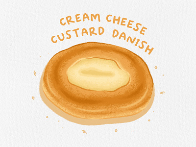 Cream Cheese Custard Danish design dessert digital art digital illustration digital painting drawing food food illustration illustration illustration art