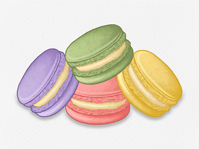 Rainbow Macarons design dessert digital art digital illustration digital painting drawing food food illustration foodie illustrate illustration illustration art realistic drawing