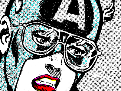 Ms. America captain america comics gender glasses halftone photocopy
