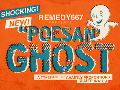 Poesan GHOST comic display font font design ghost halftones halloween font horror