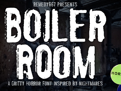 Boiler Room design font horror