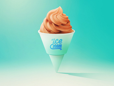 Ice Cream blue green color ice cream icon illustration texture