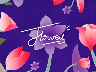 flowers graphic illustration typography