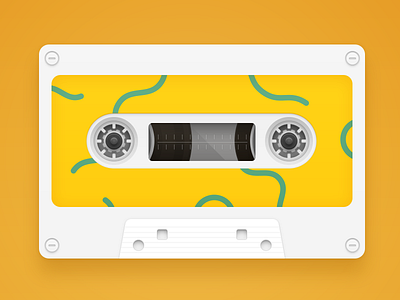Music graphic icon music player tape widget yellow