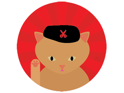 Revolution cat beret cat che gueverra communism paw red