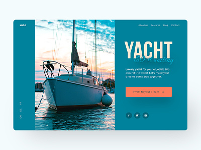 Website for investments of sailing yacht design graphic design investment minimal sailingyacht typography ui ux web webdesign