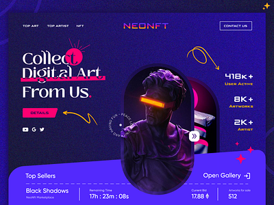 NFT Landing page design design.landing illustration landing marketplace nft typography ui ux website