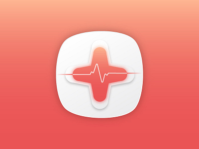 health heart beat plus app icon design app app icon colorful design health heart beat icon illustration plus vector