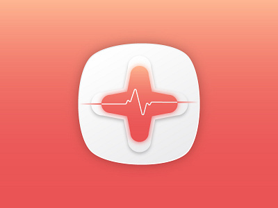 health heart beat plus app icon design
