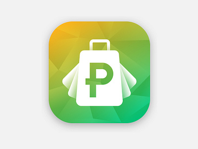 colorfull creative Shopping app icon with alphabet p
