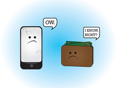 Womp womp. apple broken expensive iphone wallet