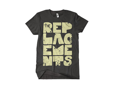 Stacked distressed replacements shirt stacked letters