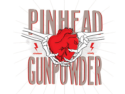 PHGP hands heart pinhead gunpowder shirt skeleton