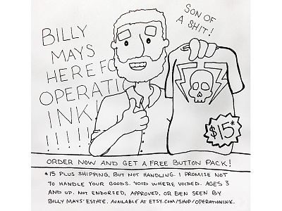 Billy Mays Here! billy mays buy my stuff keyskull nonsense tshirt
