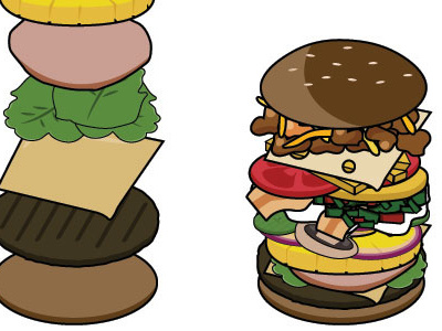 Burgers app burgers illustration ios isometric
