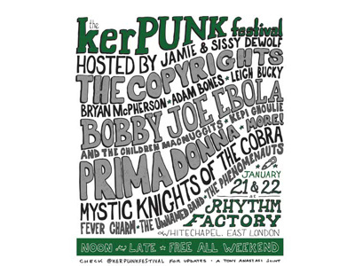 Kerpunk Festival bobby joe ebola festival gig kerpunk london music poster the copyrights