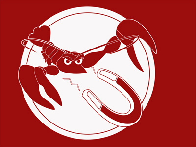 Lobster Magnet hockey lobster logo magnet