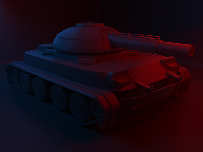 A colorful tank 3d 3dsmax blue colors modelling red shade tank vehicles