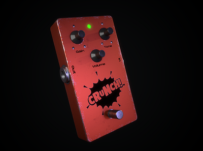 Guitar pedal front view 3d 3d model 3d modeling 3d rendering 3ds max 3dsmax guitar guitar pedal guitar pedals marmoset marmoset toolbag modelling substance painter