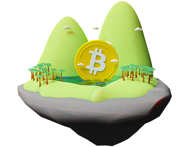 Bitcoin Lake 3D Asset 3d 3d asset 3d model 3d modeling 3d rendering bitcoin blender design lake