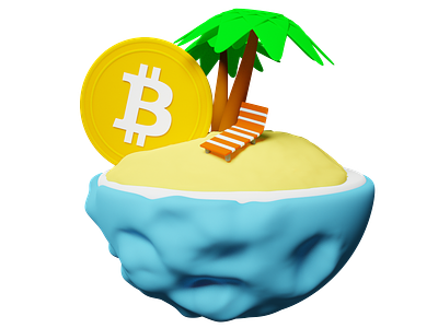 Bitcoin Beach 3D Asset 3d 3d asset 3d model 3d modeling 3d rendering beach bitcoin blender design