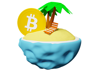 Bitcoin Beach 3D Asset 3d 3d asset 3d model 3d modeling 3d rendering beach bitcoin blender design