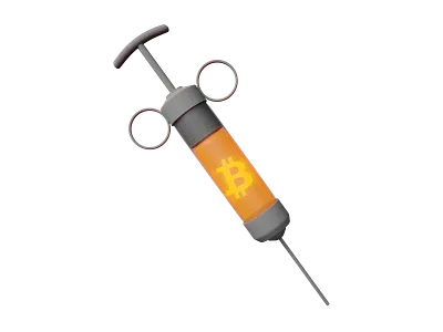 Bitcoin Syringe 3D Asset 2d asset 3d 3d model 3d modeling 3d rendering bitcoin blender design syringe