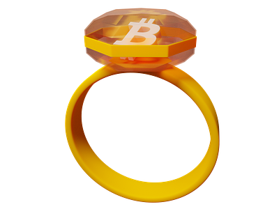 Bitcoin Gold Ring 3D Asset