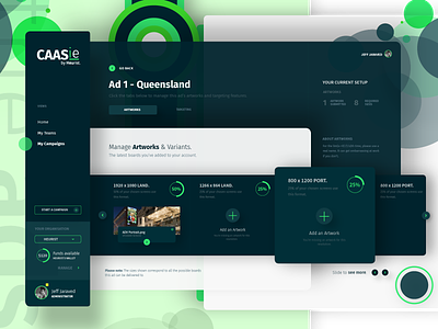 CAASie - Advertising App - Manage Artworks app billboards caasie dashboard design flat managment minimal ui ux web app design