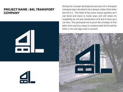 B4L Transport Company Logo b4l b4l logo design graphic design letter b logo logodesign transport logo vector wordmark logo