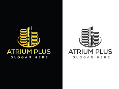 Atrium Plus Real Estate Company logo elegant logo graphic design illustration logo design logo icon logo logo logodesign real estate real state logo vector