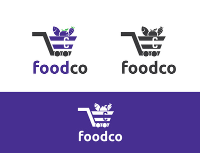 FoodCo Online Grocery shop Logo. abstract logo design graphic design grocery grocery shop logo illustration logo logodesign modern logo online shop online shop logo shop vector wordmark
