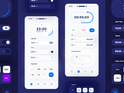 Clock APP adobexd app branding clock app creative minimal mobile app design typography ui ux