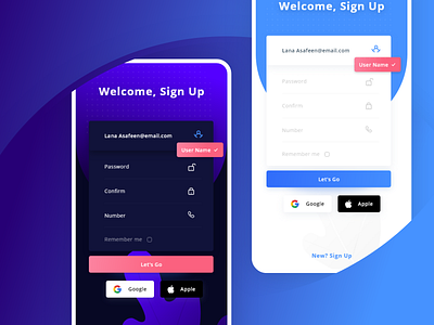 Sign up page