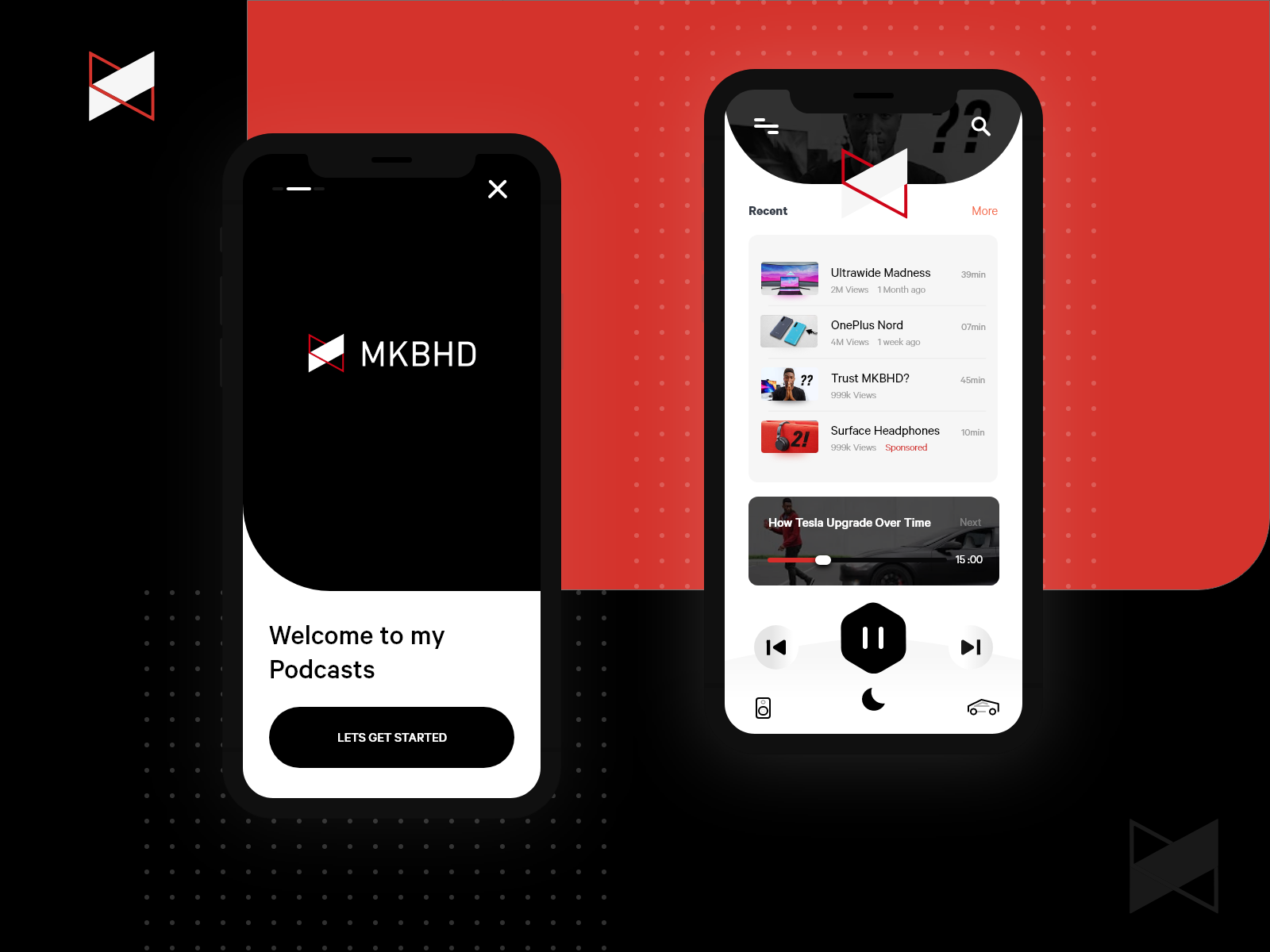 Podcast app for MKBHD by Sabeel Shaikh on Dribbble