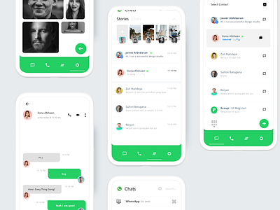 WhatsApp Redesign For Android adobexd app branding creative design illustration minimal smarthome ui ux vector