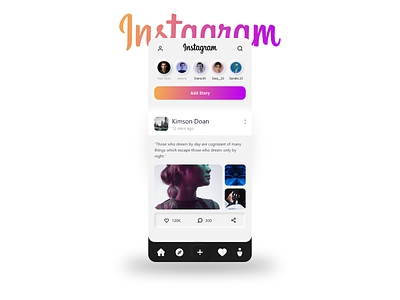 Instagram Redesign neumorphic Hope you guys like it app branding creative darkmode design illustration instagram instagram post minimal redesign ui uidesign userinterface ux xd