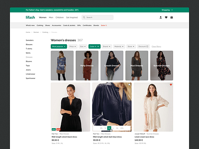 E-Commerce — Catalog Page catalog clean details dress e shop ecommerce fashion header market marketplace minimal navigation product shop shopify shopping store web
