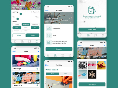 Bricolage - UI native mobile design activities arts crafts native app ui ui design user interface design