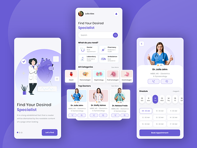 Find Any Medical Specialist Anywhere Anytime 2022 adobexd anytime anywhere app appointment awesome branding clean clinic concept desiredlook doctor easy healthcare job navigate search ui ux