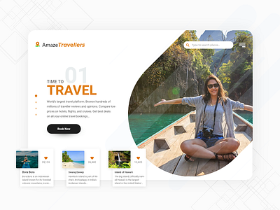 Travel Landing Page Design adobexd app artist beach booking clean cleandesign concept conceptdesign design holidays hotel luxury nice places places travel ui ux uxdesign weather