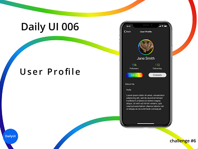 User Profile for Daily UI challenge. daily 100 challenge dailyui design figma interface minimal typography ui ux website