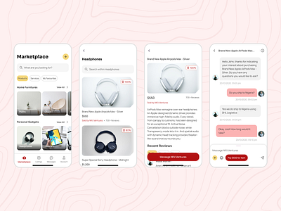 Chat based Mobile Marketplace chat e commerce figma marketplace mobile design ui