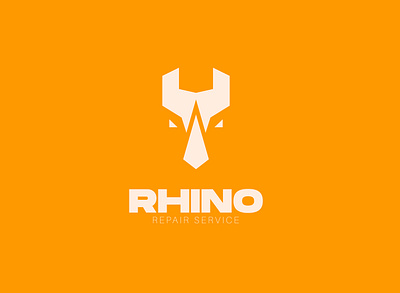 Rhino Repair Service Logo abstract branding graphic design logo logo animation logo design monogram repair rhino services