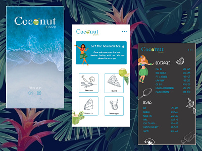 Hawaiian Beach Restaurant Mobile App Design