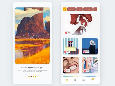 Online gallery design illustration mobile app mobile design