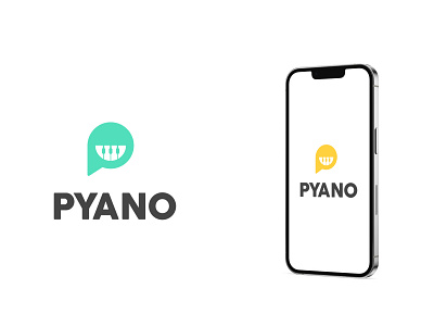 App logo design of P + Piano logo Design - Negative space logo