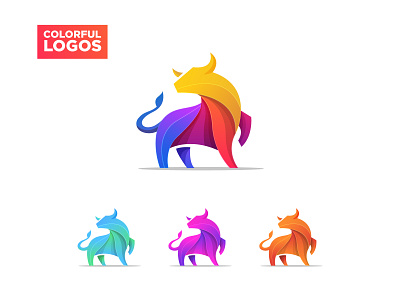 Gradient logo - Color Bull logo design branding bull logo colorful bull logo colorful logo creative logo design fiverr freelancer gardient bull logo gradient logo graphic design illustration logo logo design mega malik playful logo vector